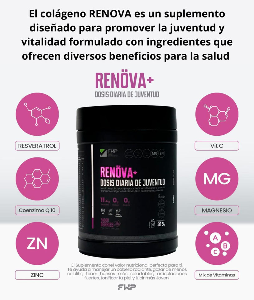 2 COLÁGENO RENOVA PLUS + MASCARILLA FACIAL + REGALO